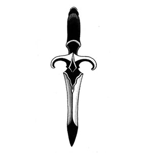 Temporary Weapon Dagger Tattoo