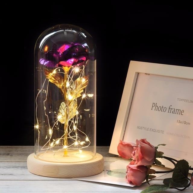 Gold Plated Dome LED Roses